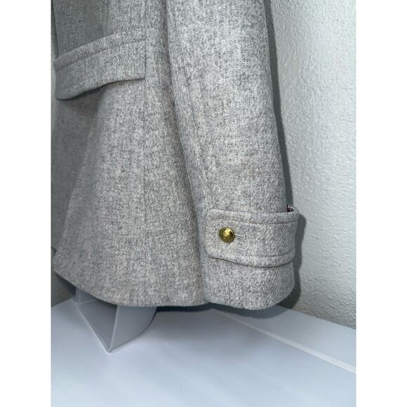 J Crew Sz 4P Majesty Peacoat Wool Blend Stadium Cloth Nello Gori Coat Gray - Picture 5 of 14